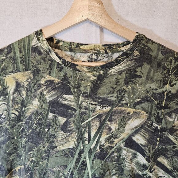 Fishouflage Bass Fishing Short Sleeve Men's XL Shirt Camouflage Fishermen - Picture 3 of 8